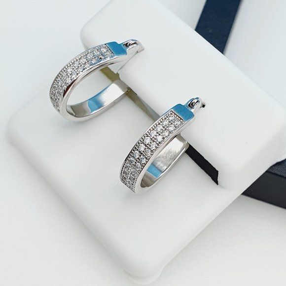 "925 Sterling Silver Cubic Zirconia Earrings, UU1P6A6139 - Picture 4 of 10